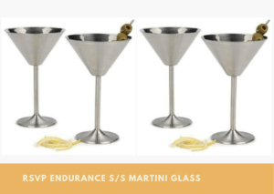 RSVP Endurance Stainless Steel Martini Glass