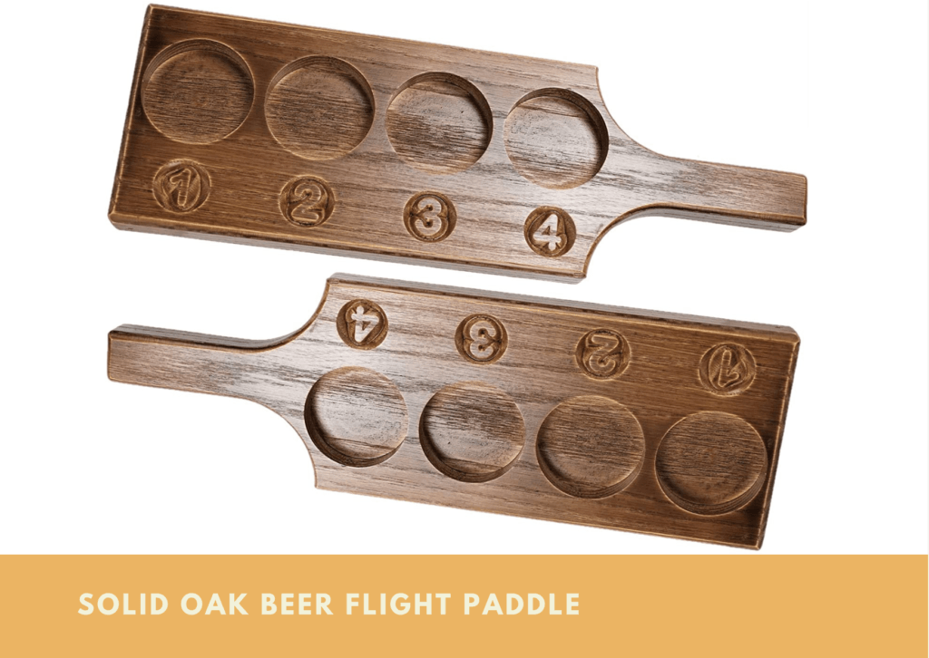 Solid Oak Beer Flight Paddle