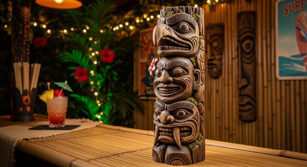 Totem Pole In A Tiki Bar