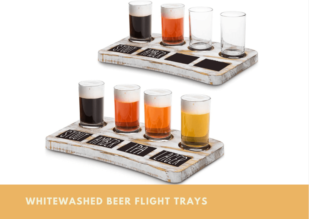 Whitewashed Beer Flight Trays