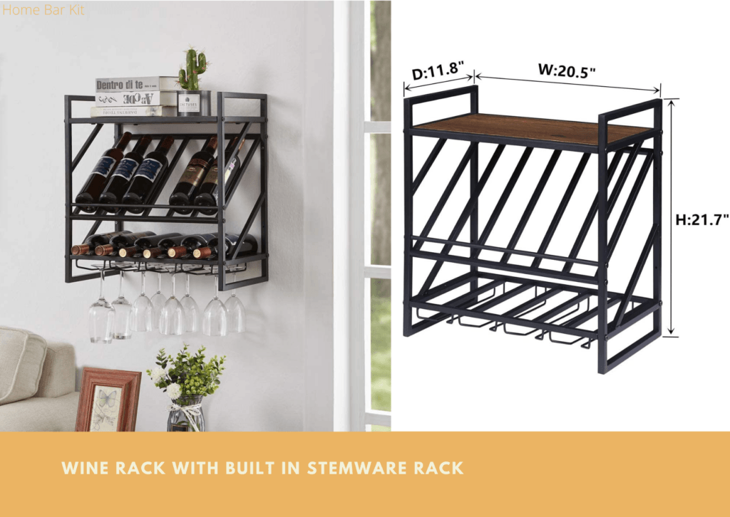 Wine Rack With Built In Stemware Rack