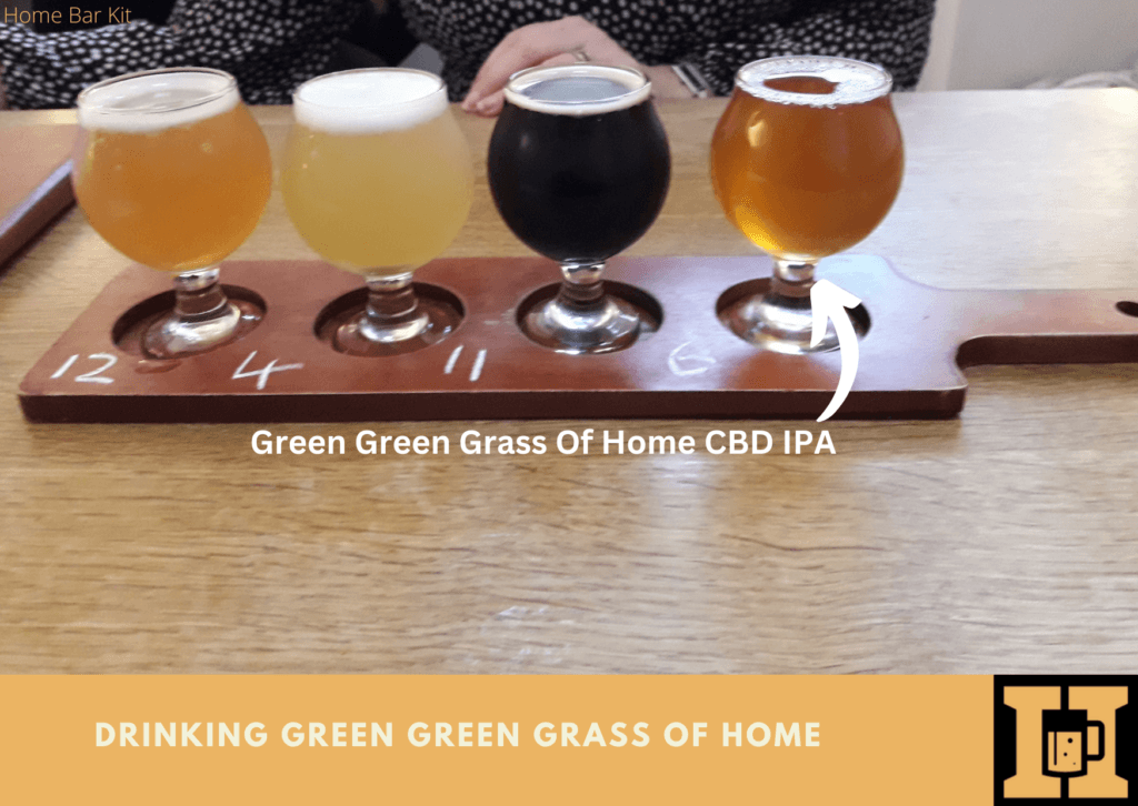 Tasting The Green Green Grass Of Home CBD IPA Beer